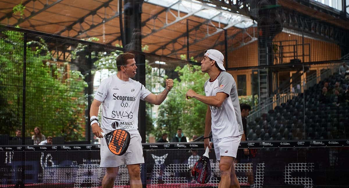 Paquito y Lebrón en un partido en Bruselas./PREMIER PADEL