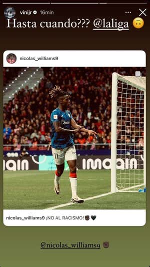 El 'storie' de Vinicius Jr.  Instagram