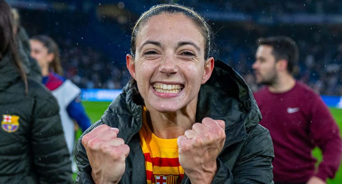 Aitana Bonmatí celebra el triunfo del Fútbol Club Barcelona femenino ante el Chelsea en la vuelta de las semifinales de la Champions femenina. /FC BARCELONA FEMENÍ