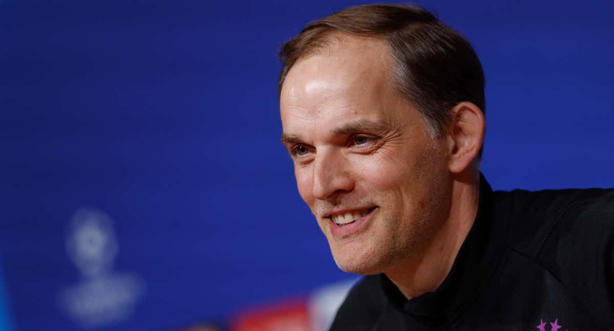 Tuchel, ante los medios este lunes./AFP