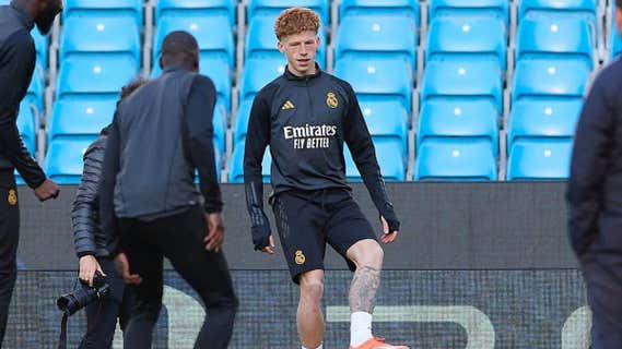 Jeremy de León, en el entrenamiento previo al Manchester City-Real Madrid. /INSTAGRAM