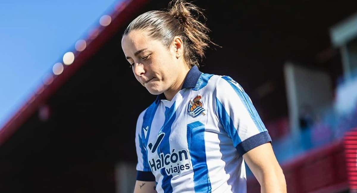 Iris Arnaiz, jugadora de la Real Sociedad, durante un partido. /INSTAGRAM IRIS ARNAIZ