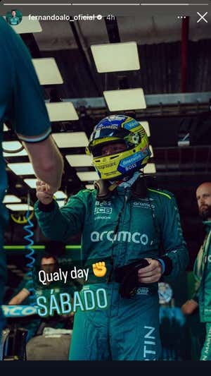 Story de Fernando Alonso.  IG @fernandoalo_oficial