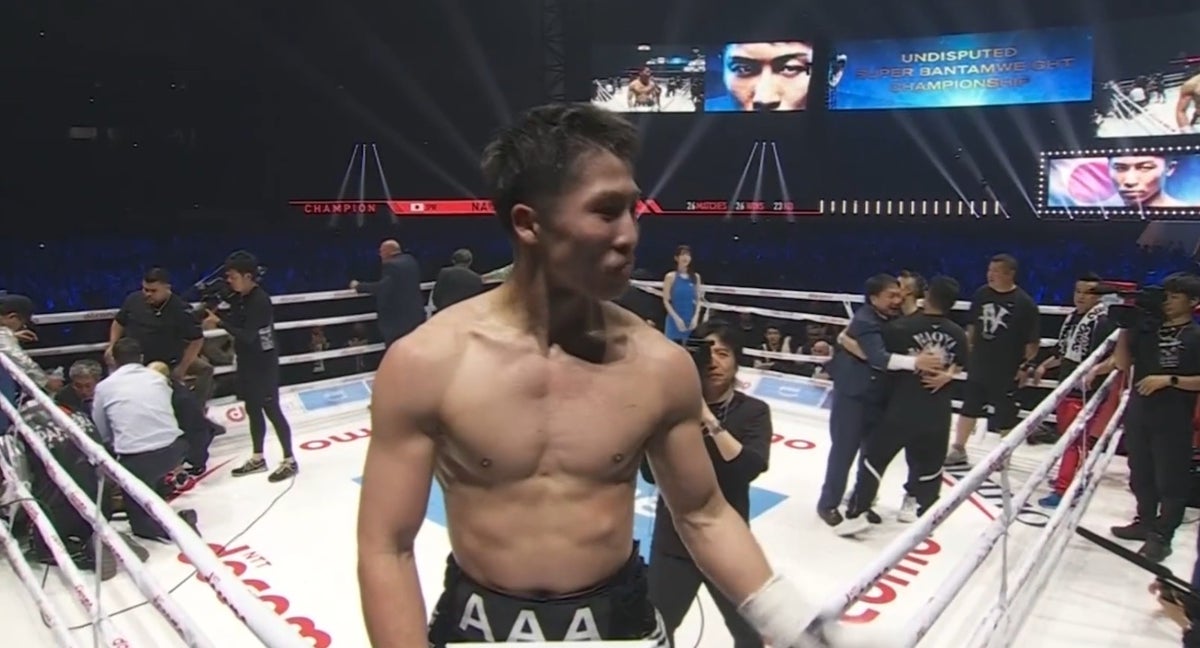 Naoya Inoue celebra su victoria sobre Luis Nery.