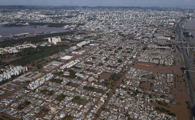 La ciudad de Porto Alegre completamente inundada.  Reuters