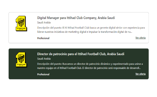 Ofertas de Al-Ittihad Club.  Futboljobs