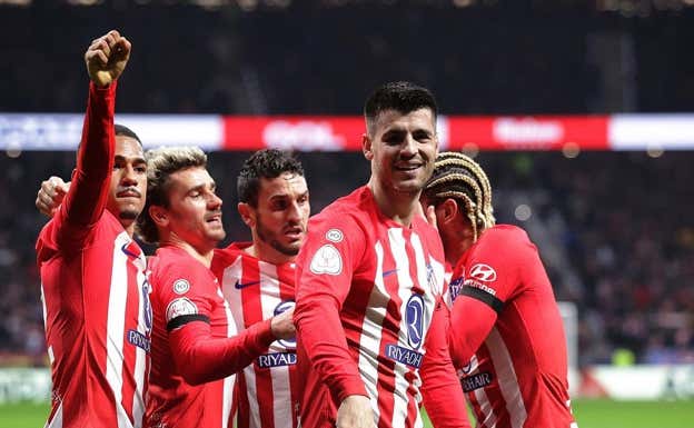 Morata celebrando un gol esta temporada.  Álvaro Morata