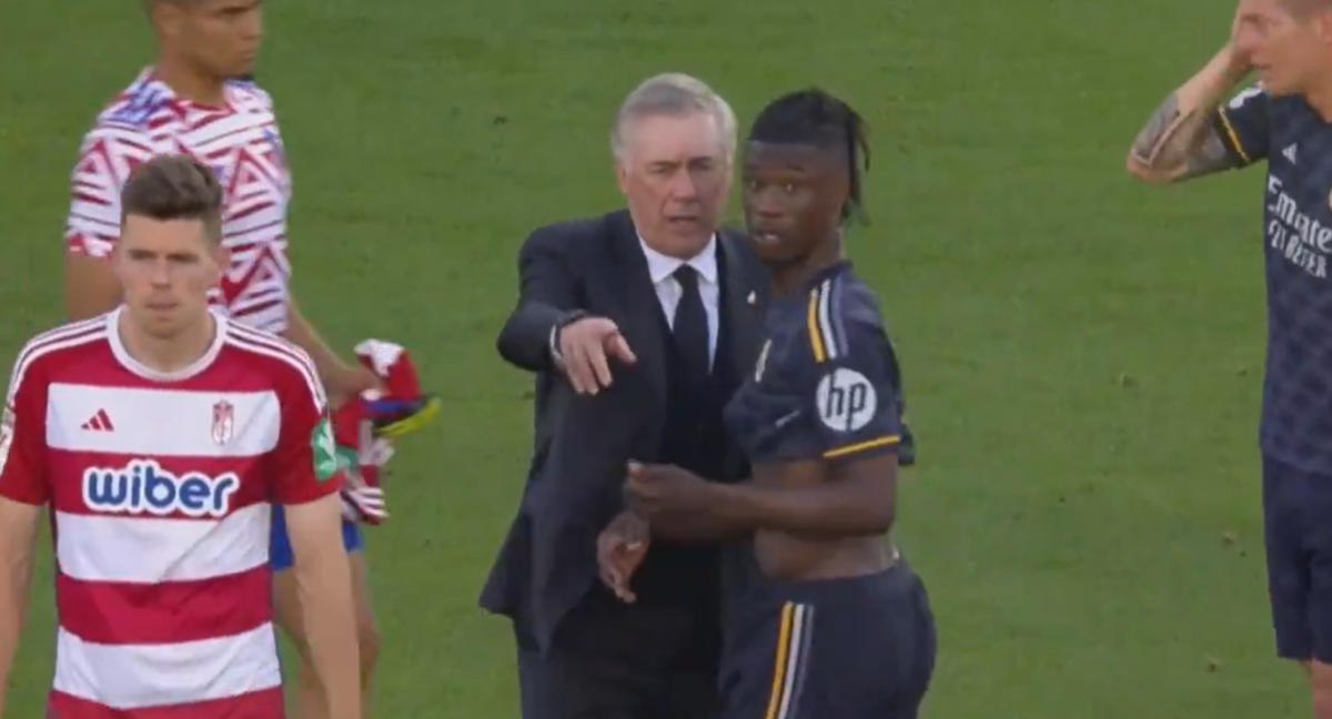 Ancelotti y Camavinga.