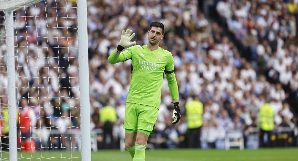 Courtois jugó contra el Cádiz su primer partido tras lesionarse en agosto de 2023. /EFE/Rodrigo Jiménez