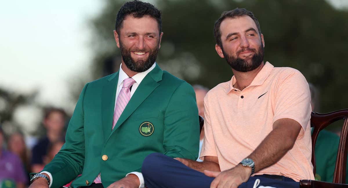 Jon Rahm y Scottie Scheffler, en el último Masters de Augusta. /GETTY