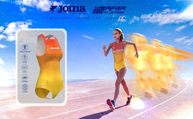 La nueva equipación del atletismo español. JOMA
