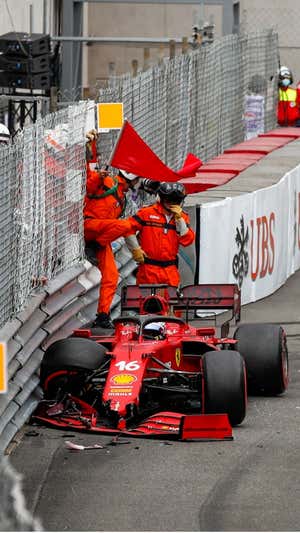 Charles Leclerc, estrellando su Ferrari en 2021.  AFP