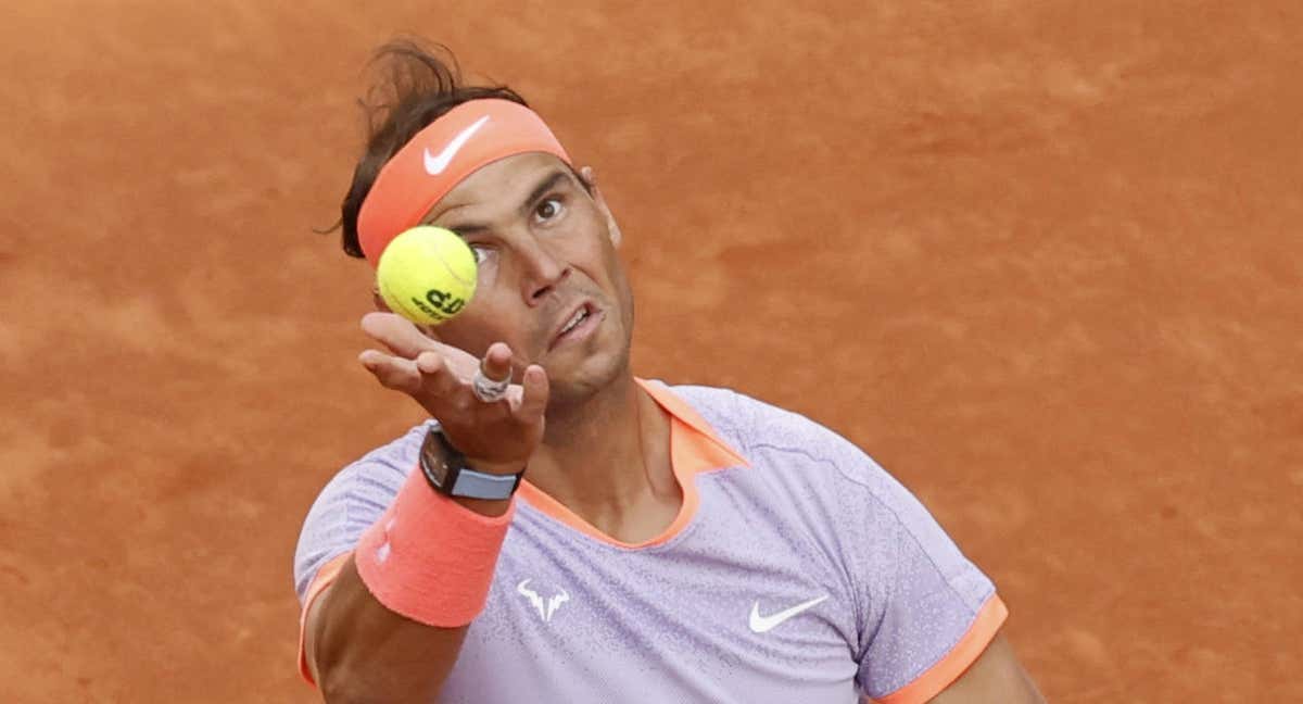 Rafa Nadal, durante un partido del último Mutua Madrid Open.
