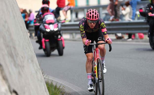 Georg Steinhauser, durante el Giro. AFP