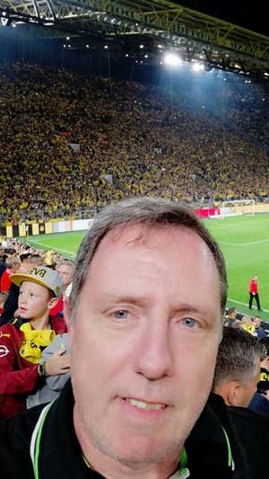 Miguel Gutiérrez, en el Westalenstadion.