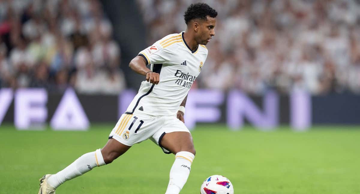 Rodrygo, durante un partido con el Real Madrid esta temporada. /EP