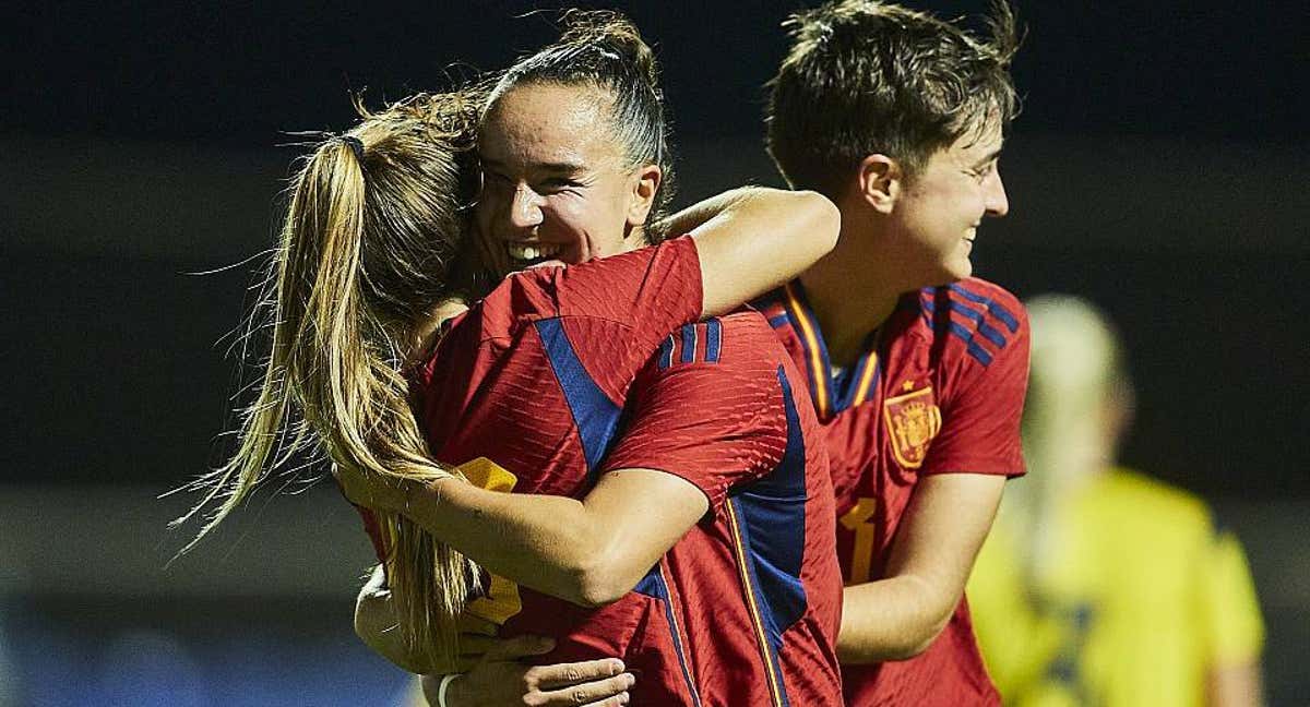 Las jugadoras de la Sub-23 celebran un gol. /RFEF