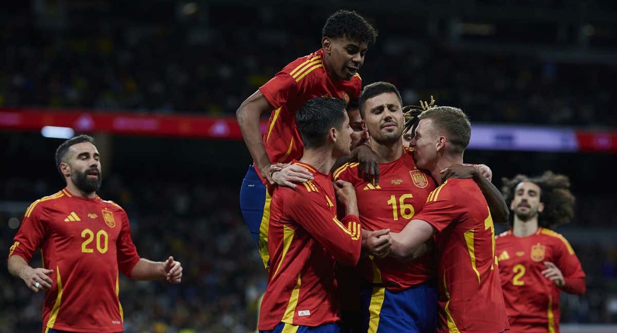 La Selección española en un partido reciente./Getty