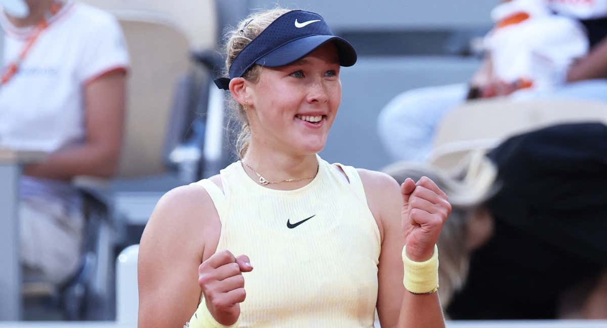 Mirra Andreeva tras meterse en semifinales de Roland Garros./AFP