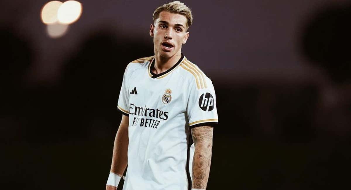 Iker Bravo, con el Real Madrid.