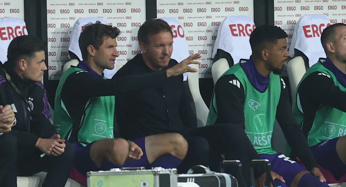Nagelsmann y Muller durante el partido ante Grecia.