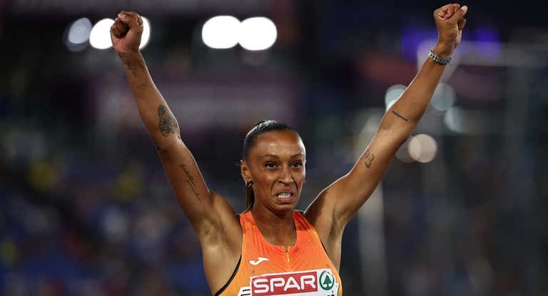 Ana Peleteiro, en la final de triple salto del Europeo de Roma.