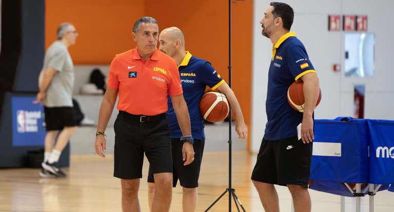 Sergio Scariolo, en el entrenamiento de ayer.