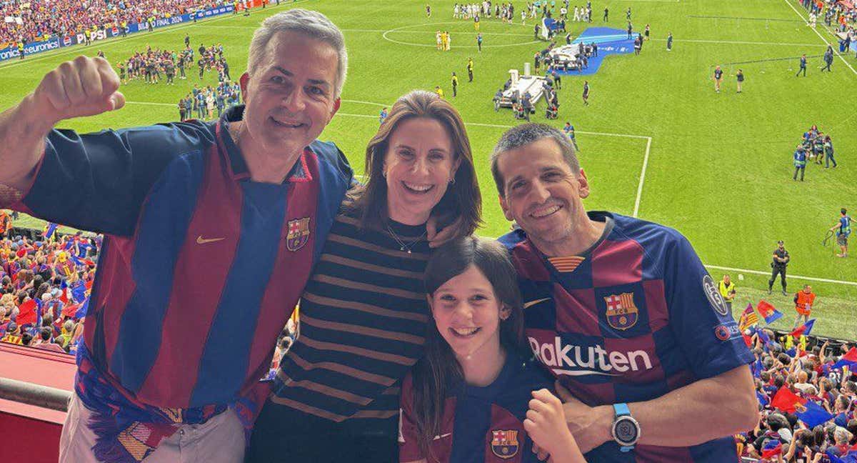 Víctor Font viajó a Bilbao para animar el FC Barcelona en la final de la Women's Champions League. /TWITTER | VÍCTOR FONT