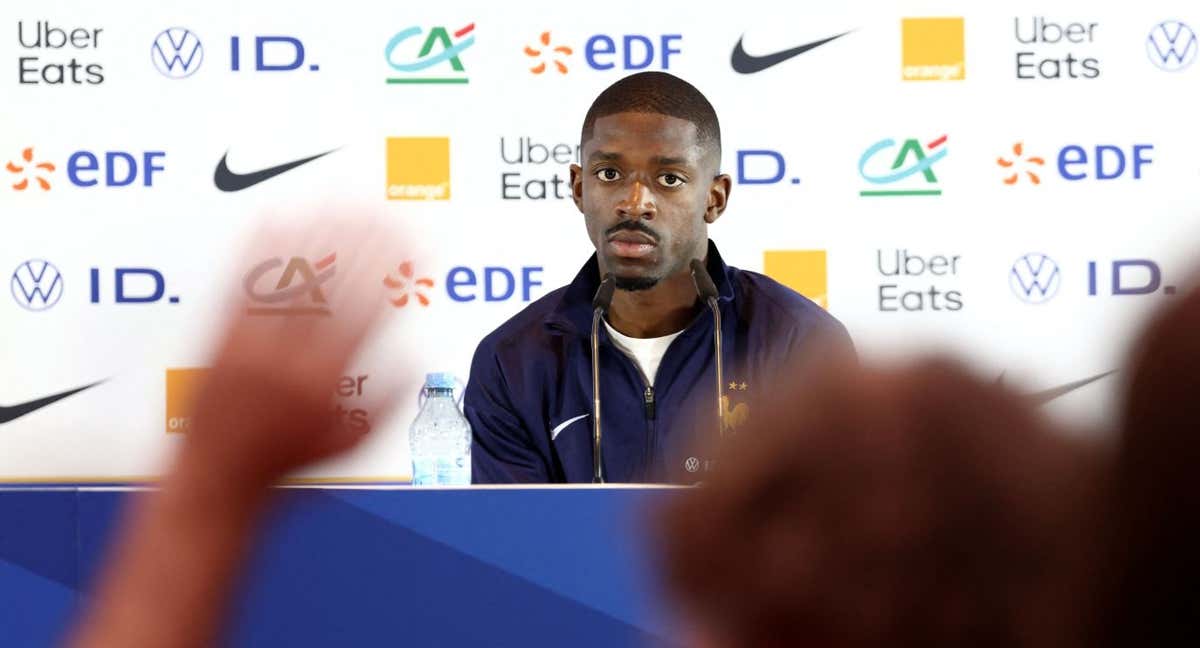 Dembélé, en la concentración de Francia./AFP