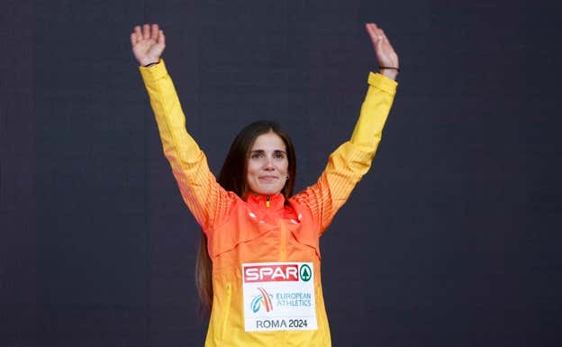 Marta García sube al podio de Roma 2024. EFE