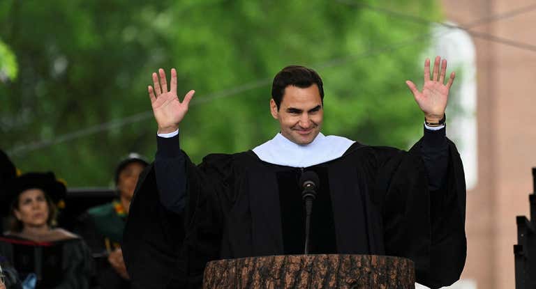 Federer en la ceremonia de graduación de Hannover