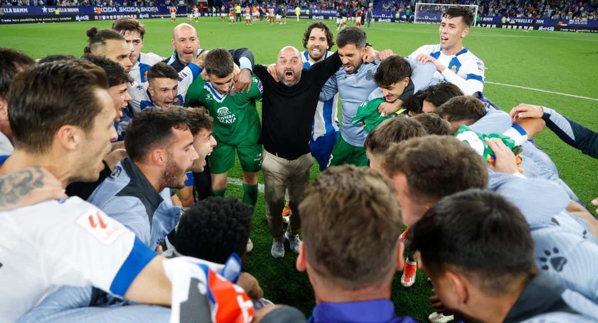 Así celebró el Espanyol el pase a la final del playoff. /RCDE