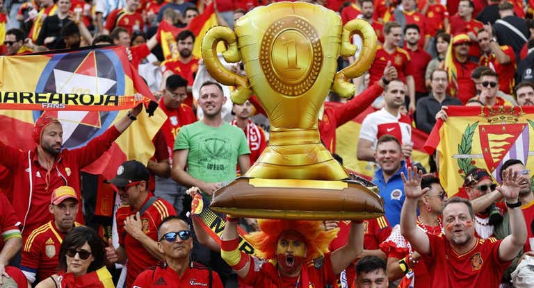 Afición de España en el partido ante Croacia.