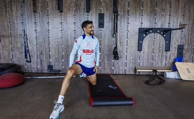 Jesús Navas, en el gimnasio este lunes.  RFEF