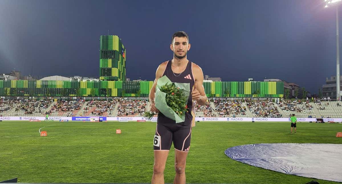 Quique Llopis vence los 110 metros vallas del meeting de Madrid./RFEA