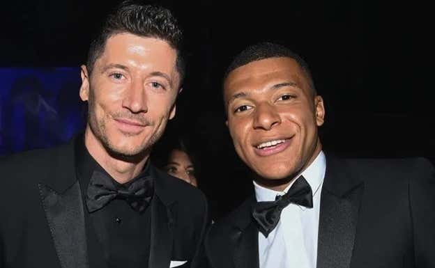 Robert Lewandowski y Kylian Mbappé.  AGENCIA