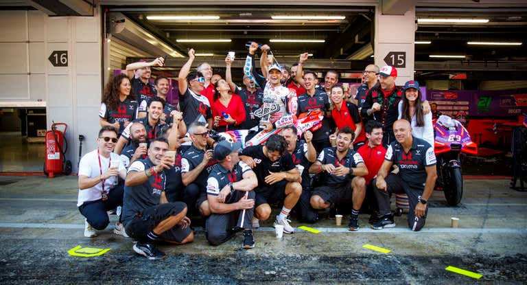 El equipo del Prima Pramac en Barcelona.