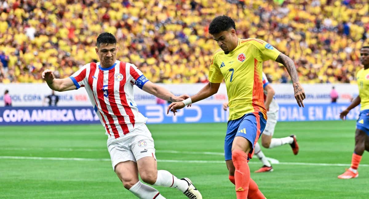 Luis Díaz durante el partido ante Colombia.