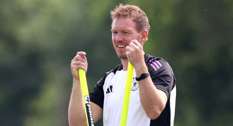 Nagelsmann, durante un entrenamiento de Alemania antes de viajar a Dortmund para el partido de octavos.