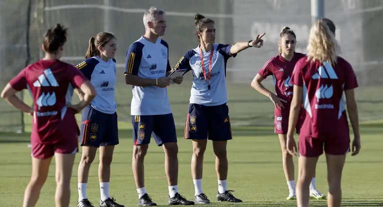 Montse Tomé durante un entrenamiento.