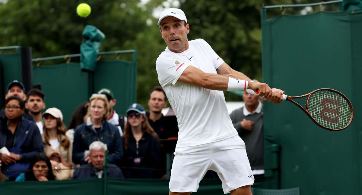 Roberto Bautista, en su partido de segunda ronda en Wimbledon./EFE