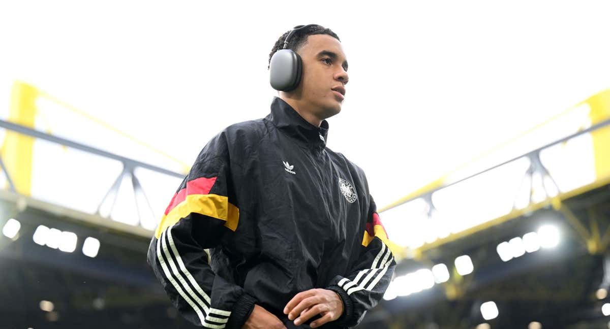 Jamal Musiala, en la previa del Alemania - Dinamarca. /Getty Images.