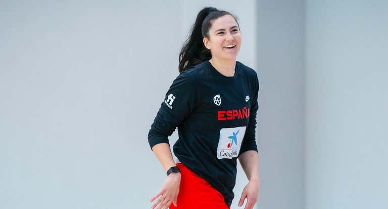 La jugadora Megan Gustafson, con la Selección española.