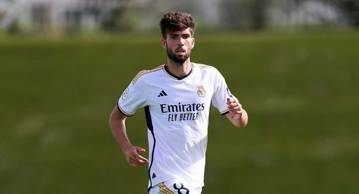 Theo Zidane durante un partido con el Real Madrid Castilla.
