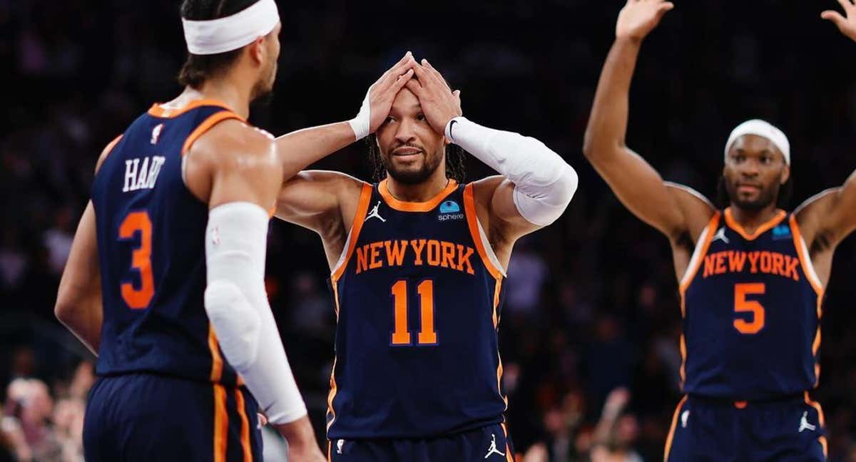 Jalen Brunson se lleva las manos a la cabeza./NY Knicks