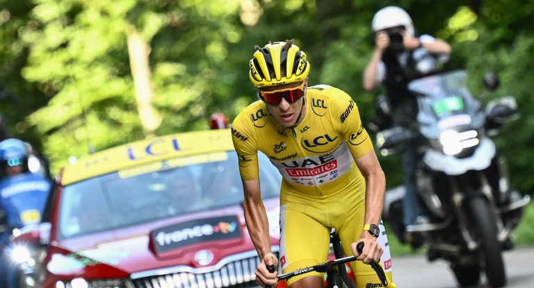 Tadej Pogacar, en la etapa reina del Tour.