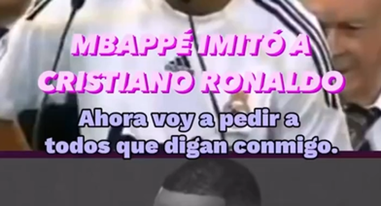 🔙 Mbappé imitó en su presentación el primer ‘¡Hala Madrid!’ de Cristiano Ronaldo.