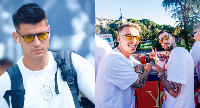 La moda de las gafas amarillas en la Selección empezó con un regalo de Marcos Llorente a Morata