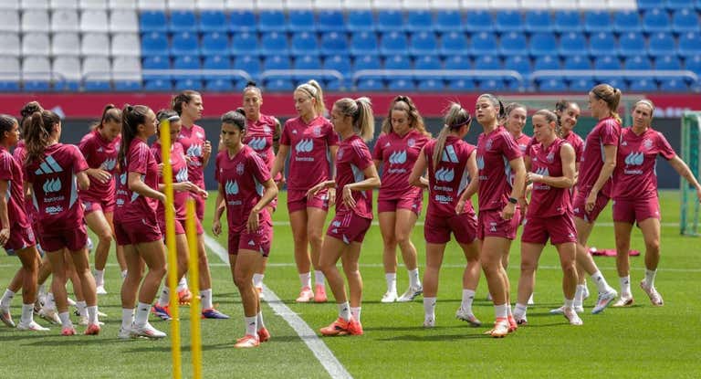 Las jugadoras de la Selección, en un entrenamiento.