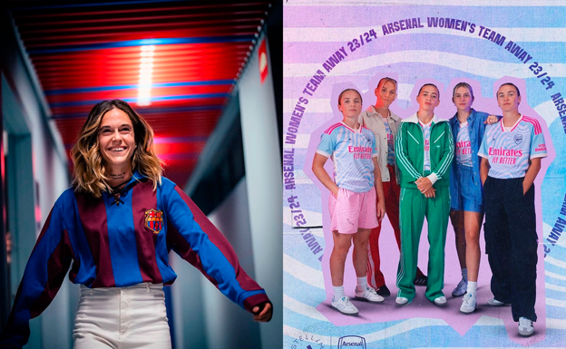 Mapi llega al estadio con una camiseta retro sin marca, kit exclusivo del Arsenal femenino
